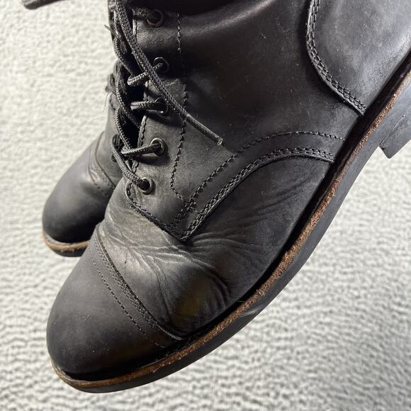 THURSDAY BOOT COMPANY CAPTAIN BOOTS MENS 11.5 BLACK MATTE LACE UP LEATHER *READ* - Picture 12 of 12